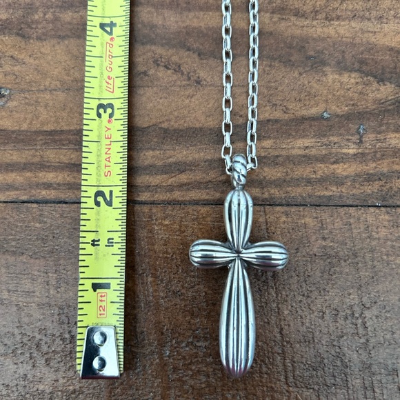 Brighton Jewelry - NWT Brighton Amphora Large Cross Silver Tone Long Pendant Necklace